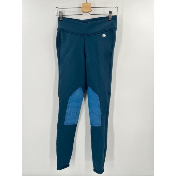 Horze Active Women US Size 24 Blue Winter Knee Patch Tights - Picture 1 of 13